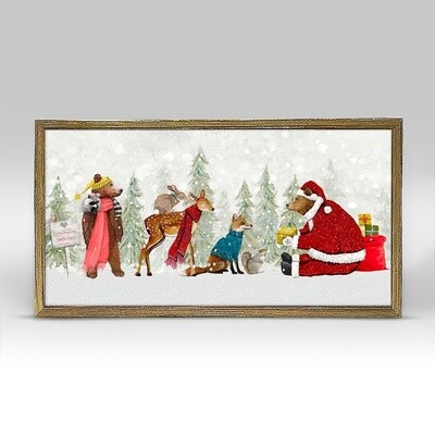 Holiday Santa Claws and Friends Embellished Mini Canvas
