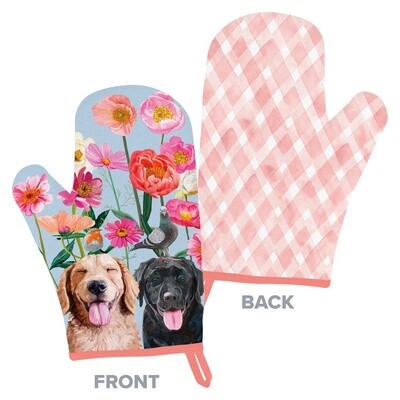 Dogs and Birds Oven Mitt