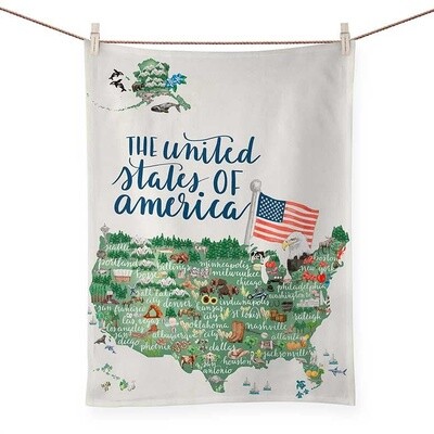 Map of United States of America by Jetty Home Tea Towel