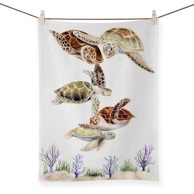 Turtle Family by Brett Blumenthal Tea Towel