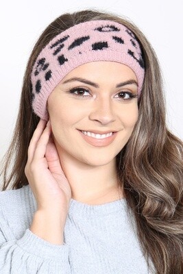 Leopard Knit Ear Warmer Headband
