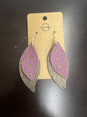 Lush Leather Curvy Feather Layered PU Leather Earrings