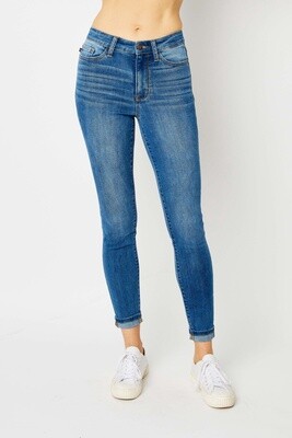 Women's Cuffed Hem Skinny Jeans #82449