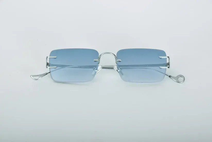 Occhiale da sole Eyepetizer Dillinger argento blu sfumato