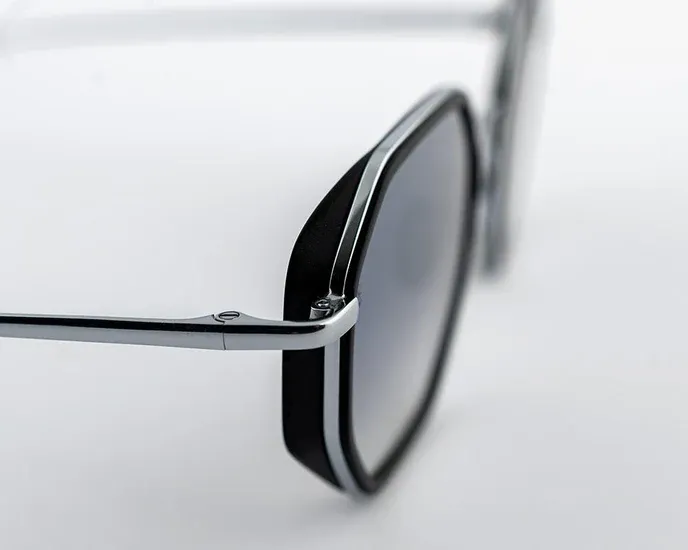 Occhiale da sole Eyepetizer Tommaso argento grigio unito