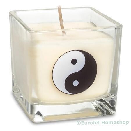 Geurkaars Yin Yang, van ecologische koolzaadwas. Geurkaarsen.