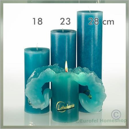 LOTUS-kaars®, 23 cm. Turksgroen. Lotuskaarsen.