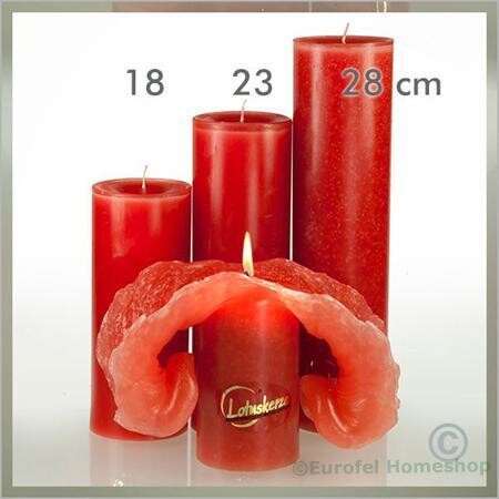 LOTUS-kaars ®, 23 cm. roestrood. Lotuskaarsen.