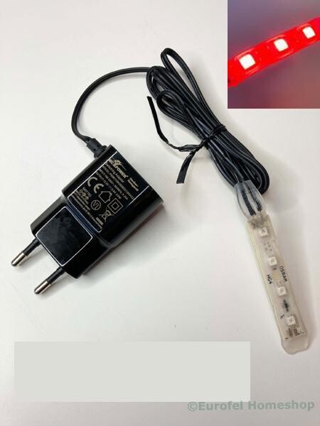Onderwater verlichting met rode leds, vastverbonden met trafo. Onderwaterverlichting.
