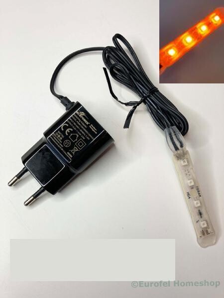 Onderwater verlichting met oranje leds, vastverbonden met trafo. Onderwaterverlichting.