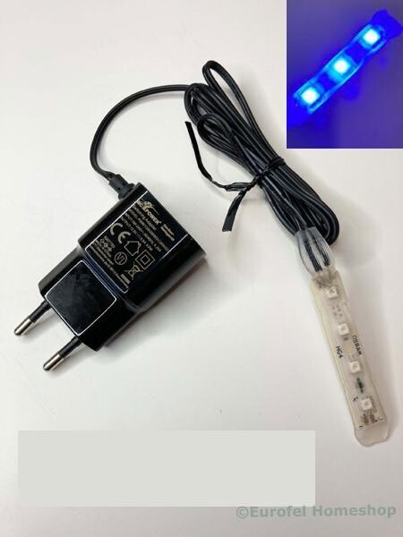 Onderwater verlichting met blauwe leds, vastverbonden met trafo. Onderwaterverlichting.