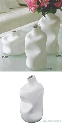 Crazy Bottle wit keramieken handmade vaas, H.: 26 cm.