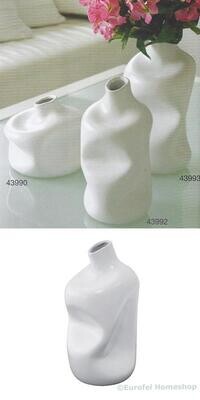Crazy Bottle wit keramieken handmade vaas, H.: 21 cm.