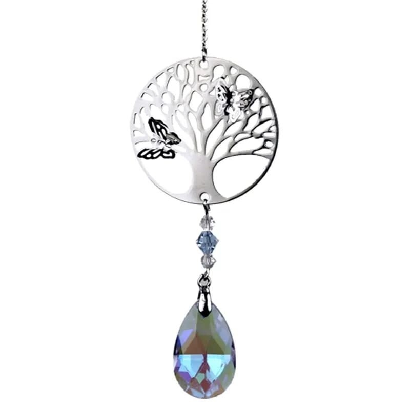Kristaldruppel violet met levensboom, 30 cm.
​​​​​​​​​