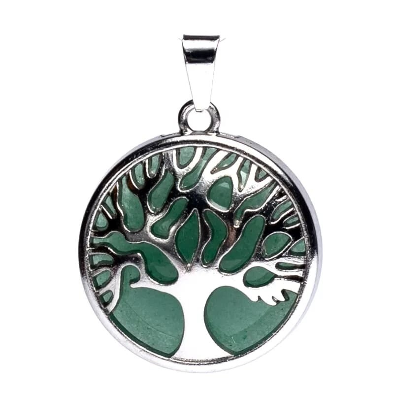 Hanger levensboom met groene aventurijn. Sieraden.
