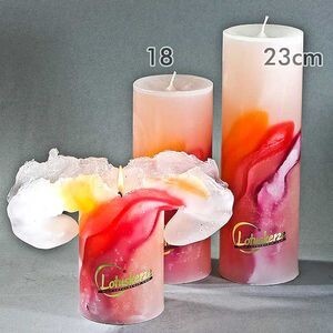 LOTUS-kaars®, 23 cm. ART FIRE rood gevlamd. Lotuskaarsen.