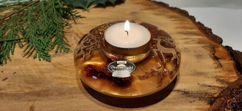 X-mas Gouden Hert, een Dreamlight waxinelichthouder X-Mas Gouden Hert, een Dreamlight waxinelichthouder van mond geblazen glas