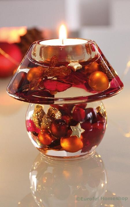 Noblesse Festival Christmas, een Dreamlight waxinelichthouder van mond geblazen glas