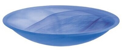 Glazen schaal blauw Ø 40 cm. incl. glazen spatkapje. Schalen van glas.
