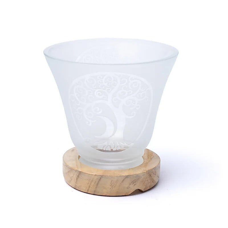 Edelsteenlamp levensboom 12 x 12 cm., incl. snoer en LED lamp 5W. Zoutlampen.