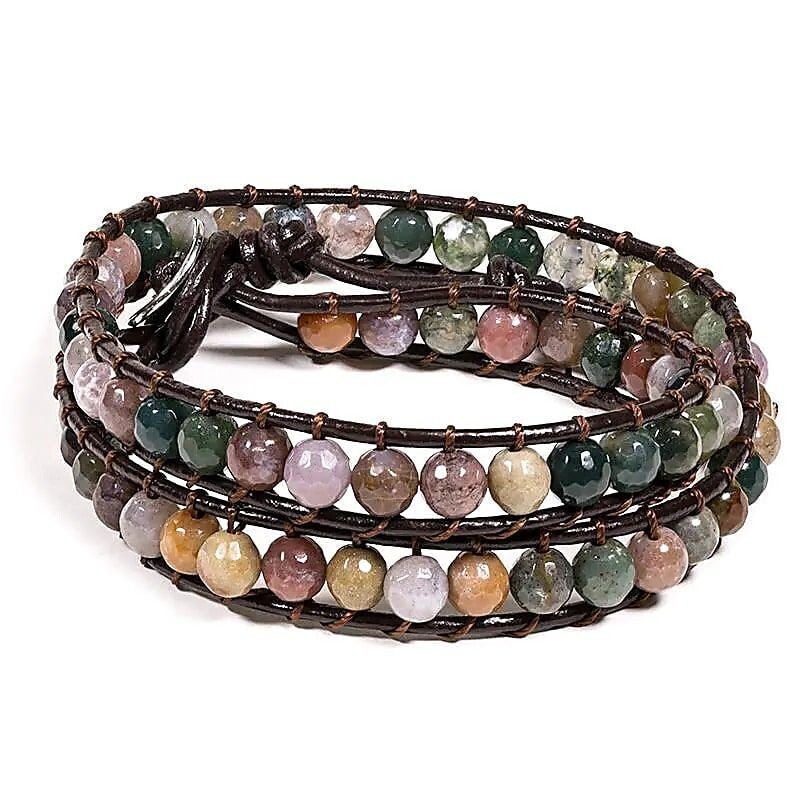 Agaat armband, facet geslepen - lengte 40 cm. Edelstenen. Sieraden.