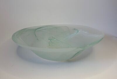 Glazen schaal Peony Ø 30 cm., kleur groen. Schalen van glas.