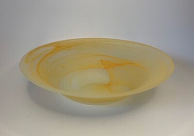 Glazen schaal Peony Ø30cm. , kleur amber. Schalen van glas.