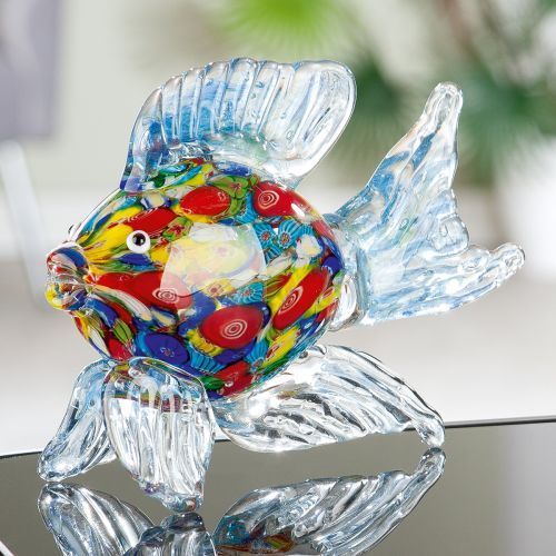Glassculptuur Bonte Zeevis, mond geblazen glas
​​​​