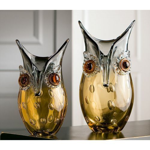 Glasart vaas, uil groot
