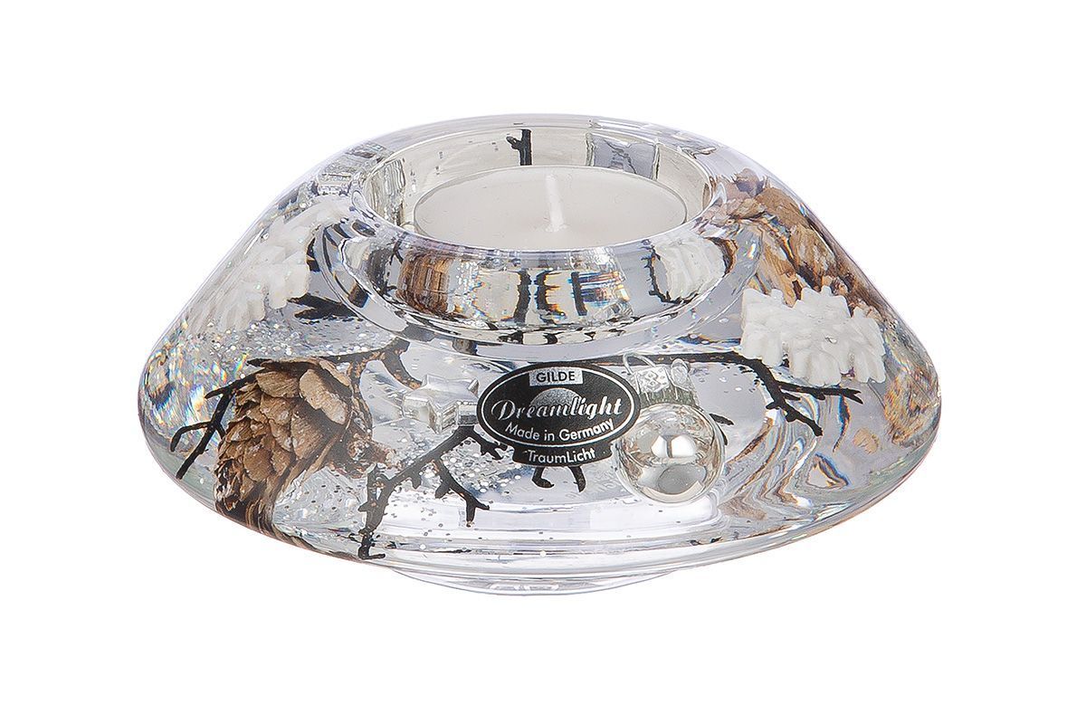 Crown Classic "Winter Story" een Dreamlight waxinelichthouder van mond geblazen glas. Dreamlight, Kerstmis