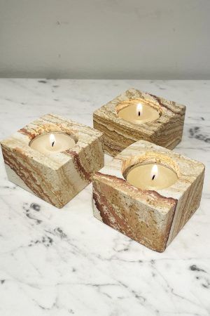 Zandsteen waxinelichthouders (geschenkverpakking)