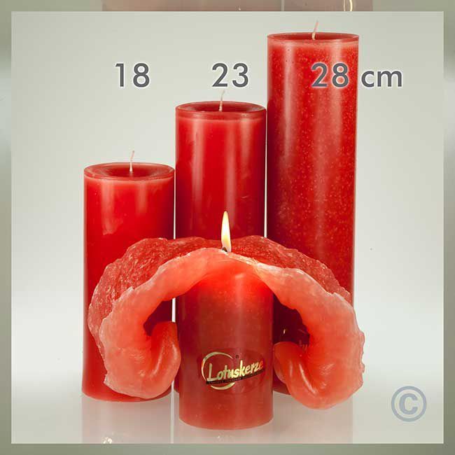 LOTUS-kaars, roestrood, lengte 28 cm., brandduur ca. 160 uur, art. 200037