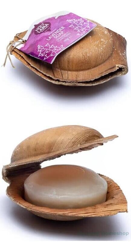 Lavendelzeep in palmblad, merk Holy Lama
​​​​