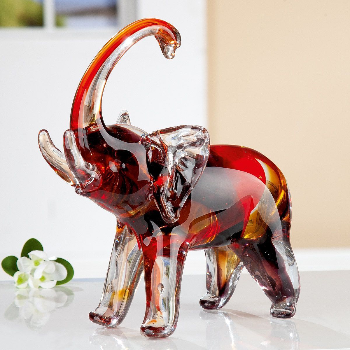 Glassculptuur OLIFANT, mond geblazen glas
​​​​
