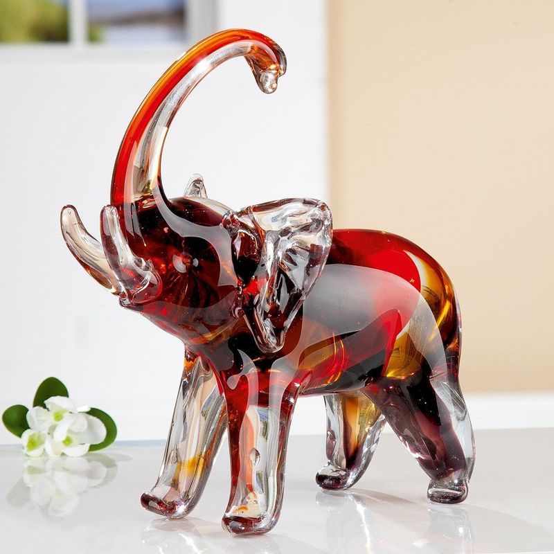 Glassculptuur OLIFANT, mond geblazen glas
​​​​