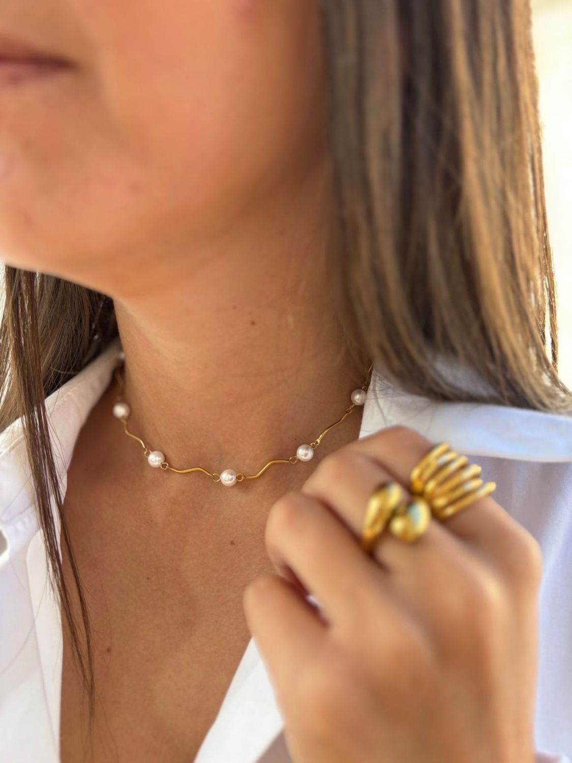 Collar ondas y perlas Collar ondas y perlas