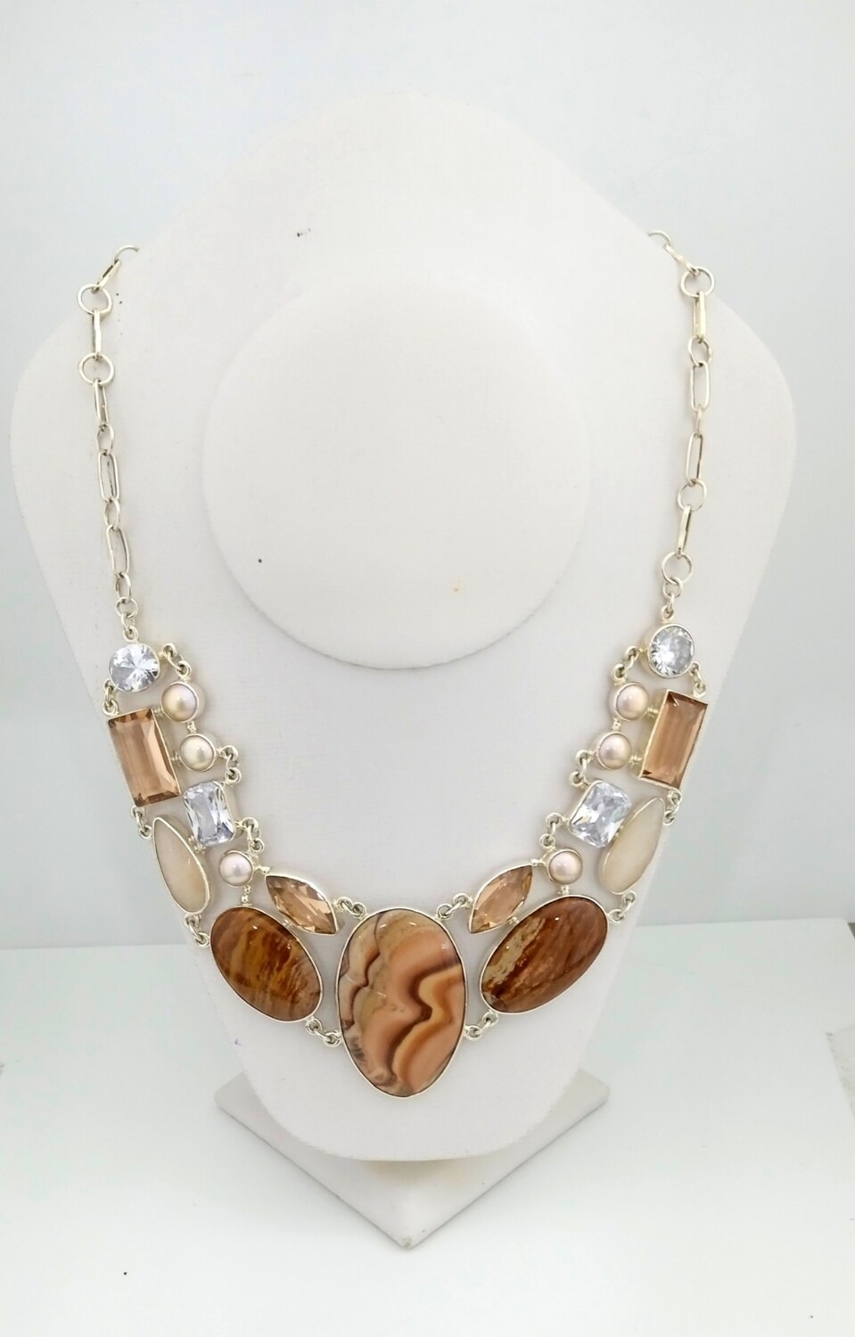 COLLAR DE PLATA CON CORNALINA (NATURAL)