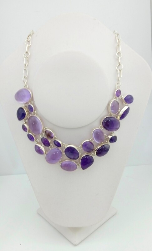 Collar de plata con Amatista