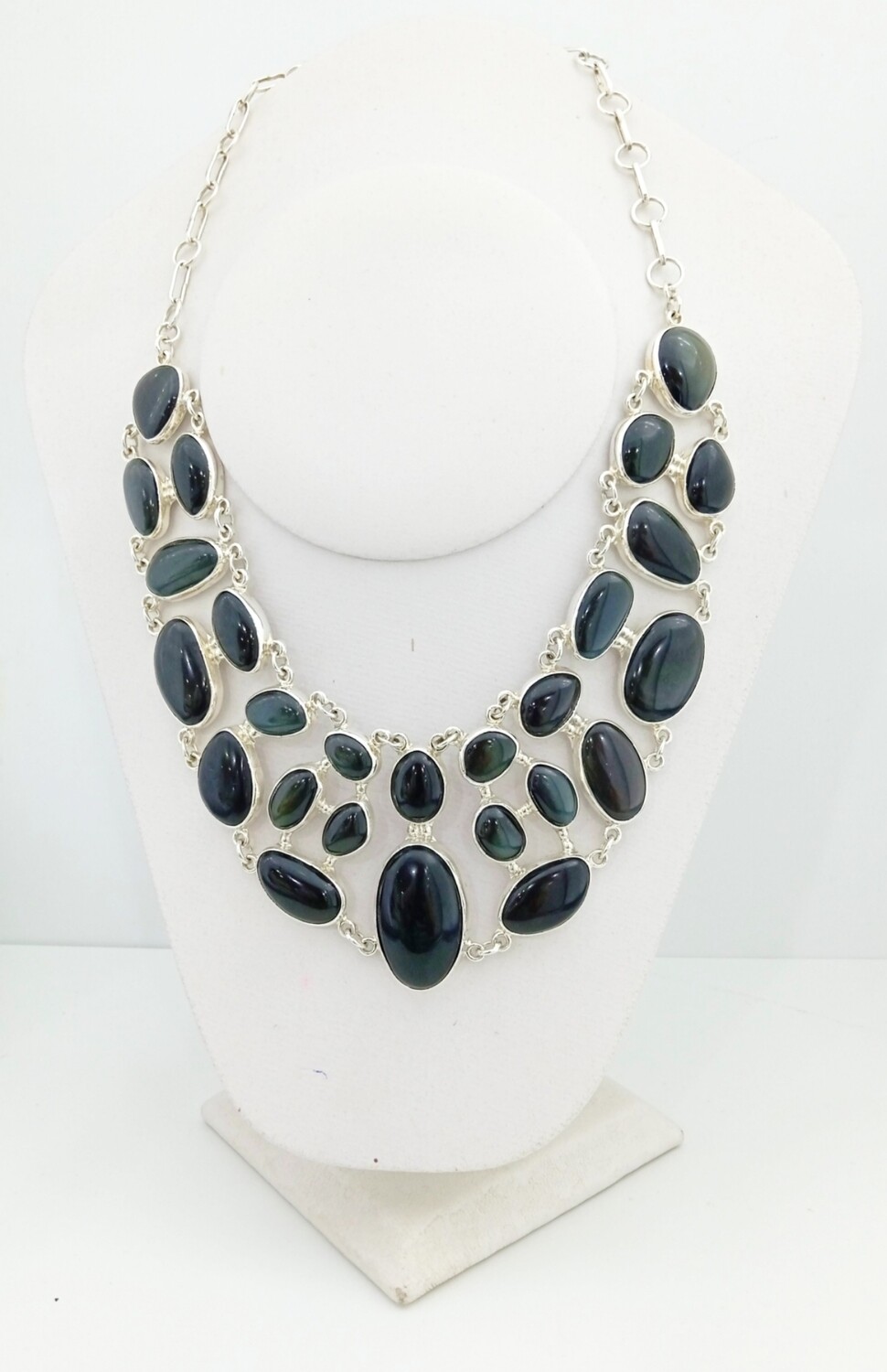 COLLAR DE PLATA CON ONIX (NATURAL)