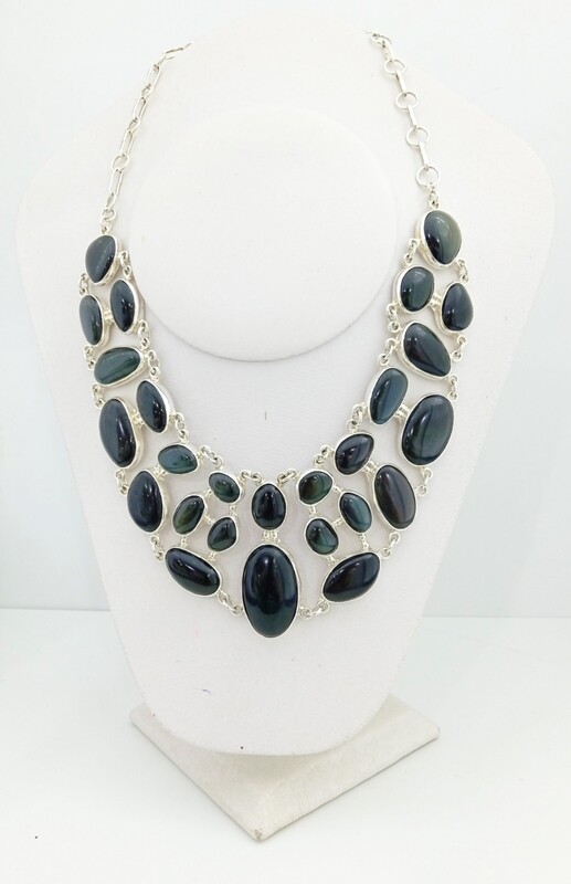 COLLAR DE PLATA CON ONIX (NATURAL)