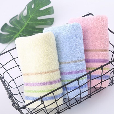 Color Striped Towel Cotton Adult Face Towel Household Wholesale Household Daily Necessities Face Towel Gift Embroidered Logo