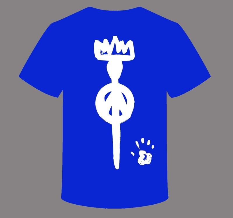 T-shirt bleu "King Of Art" imprimé sur du coton