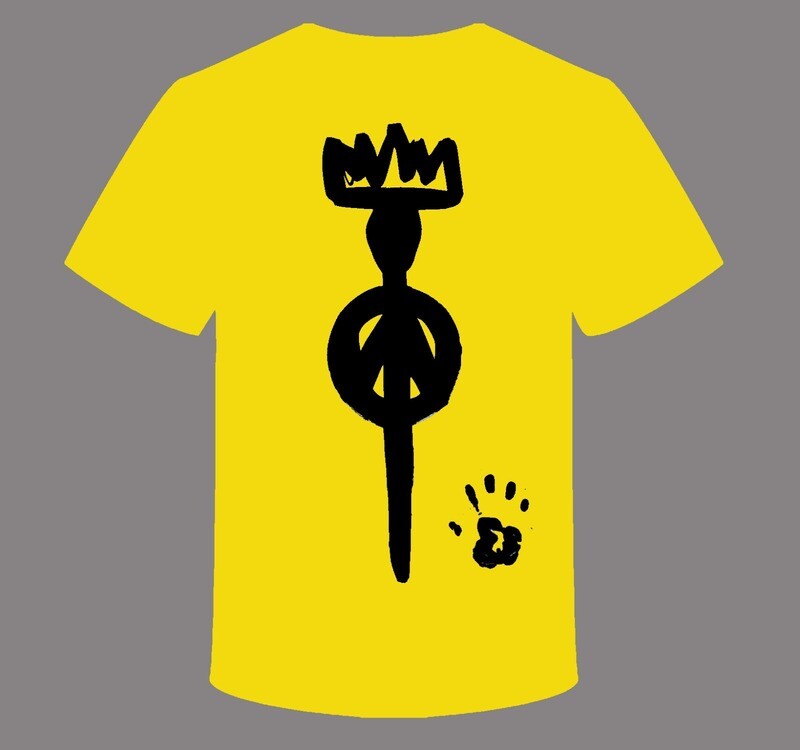 T-shirt jaune "King Of Art" imprimé sur du coton