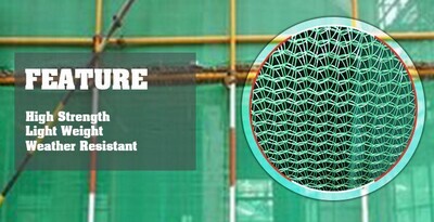 100gsmGreen Safety Net Construction Net PE Building Safety Net for Construction Made in China Round Wire&amp;flat Wire 30%-95% Cutting1.93x30m(6.33x98.4ft)