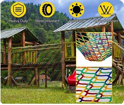 Kids Playground Play Safety Net Outdoor Climbing Cargo Net Playground Sets Double Layers Backyard Net for Playground