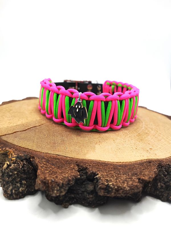 Halloween Halsband Pink grün