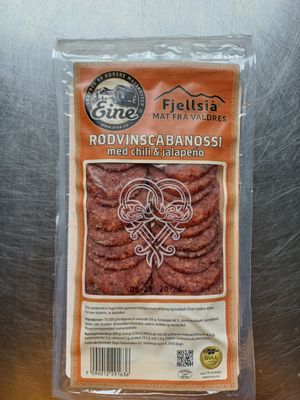 RødvinsCabanossi Skivet 100g