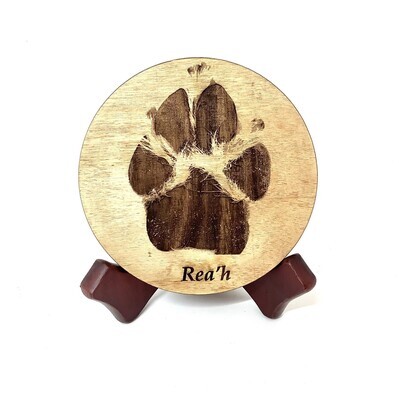 Wooden Paw Print