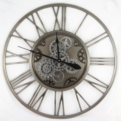 Giant Brushed Skeleton Cog Clock