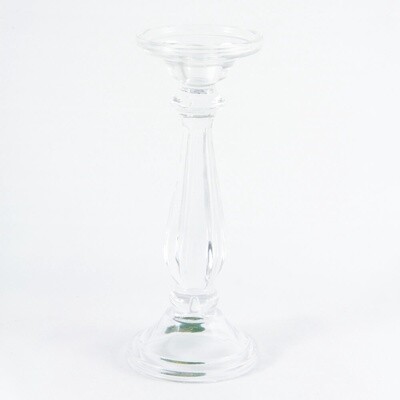 Large Clear Glass Candlestick
